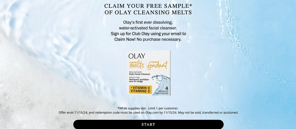 Hurry! Free 4Ct Sample Of Olay Cleansing Melts